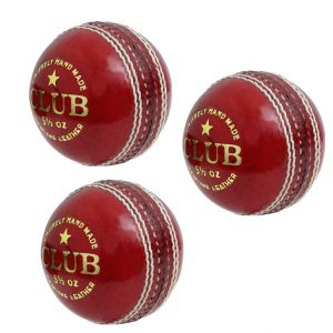 CW Club 2 Piece Leather Cricket Ball Red 156gm Approx Weight Pack of 2