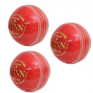 CW Winn Red Cricket Ball Red Leather Ball 50 Over Match Quality Leather Ball 4 PCE Seasoned Leather Ball Cork Ball Cork Inner Hard Leather Ball For English Willow Or Kashmir Willow Bat Pack of 3 Weight 156gm