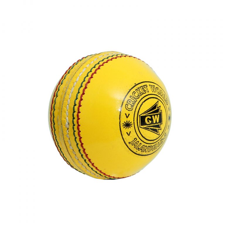 CW Indoor Cricket Leather Ball Yellow Leather Ball Indoor Cricket Ball