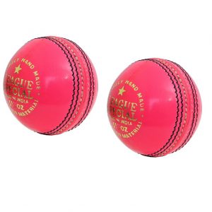 CW League Special Pink Genuine Leather Ball Cricket Seasoned Cork Inner Balls (Pack of 2) 4 Piece Leather Ball Boy Youth Adult