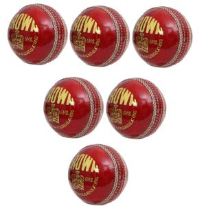 CW CROWN Cricket Balls Leather Red 