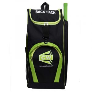 CW BACKPAK BLACK GREEN Sports Cricket kit Bag Kit Bag For Girls Cricket Kit Bag For Cricket Men Unisex Sports Backpack Kit Bag For Cricket With Bat Compartment