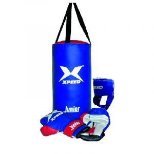 XPEED Full Boxing Kit for Kids Junior Boxing Set for Boys Age 4-8 Year Unisex Kids Mini Boxing Kit Set with Punch Bag Hand Protector Safe Gloves Headguard