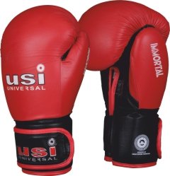 USI UNIVERSAL Boxing Gloves , 609M1 Immortal Safe Spar Gloves, Punching Bag Gloves for Boxing, Training, Top Grain Hide Leather, Foam Padding, Elastic Hook & Loop Wrap Around Strap